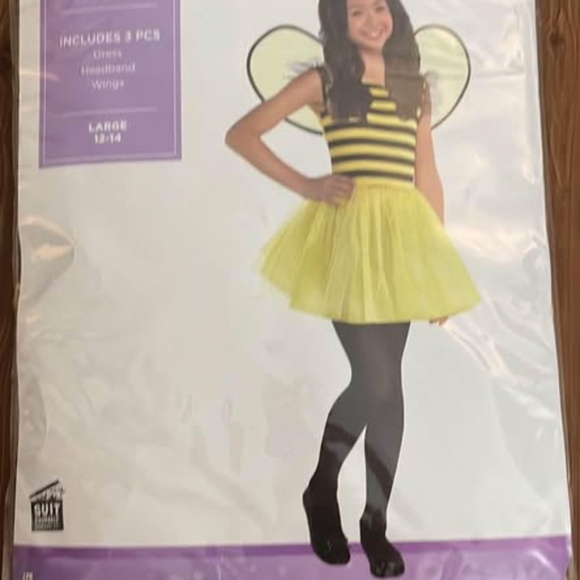 BRAND NEW girl bee bumblebee halloween costume size L 12-14 - Picture 6 of 8
